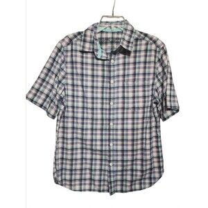 Mossimo Supply Co Men’s M Blue Plaid Button-Down Short Sleeve Casual Shirt